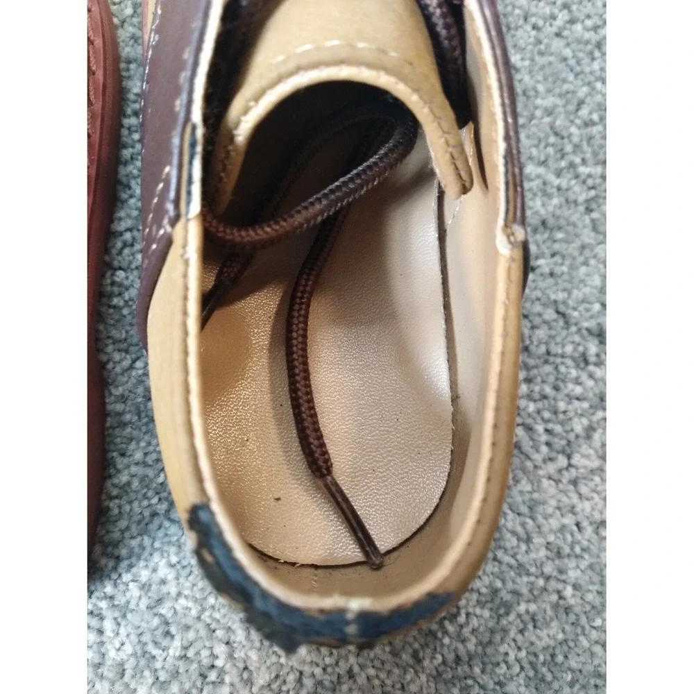 Trimfoot Baby Shoes Size 7 Brown Suede Man-Made Upper Infant Soft Walking